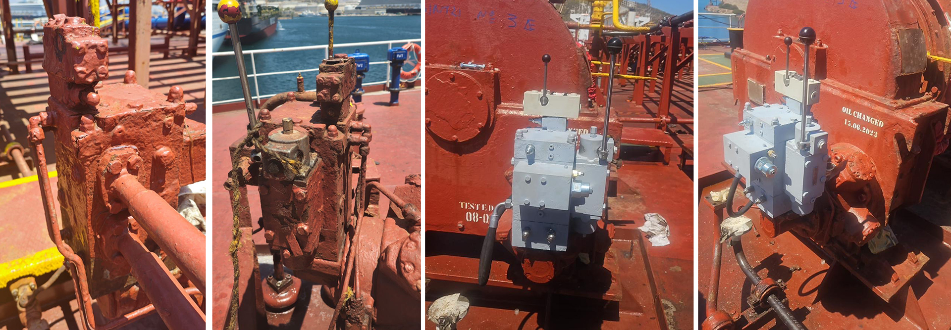 before and after image of valves after upgrade