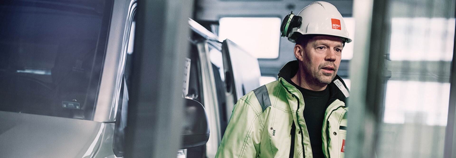 service guy on his way to a mission from the service car